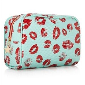 Macy’s Red Lip Teal Cosmetic Bag
